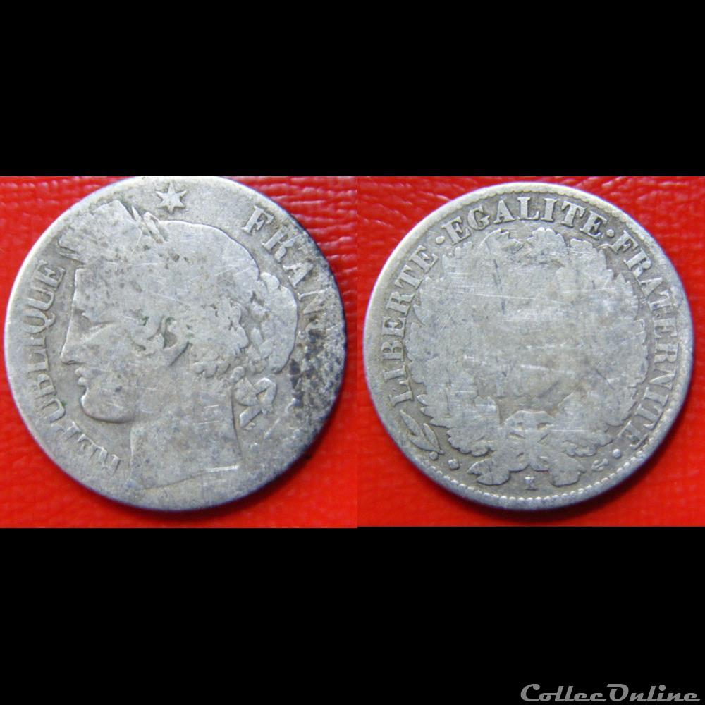 1 franc Cérès 1872 K monnaies monde france 1 franc ceres 1872 k