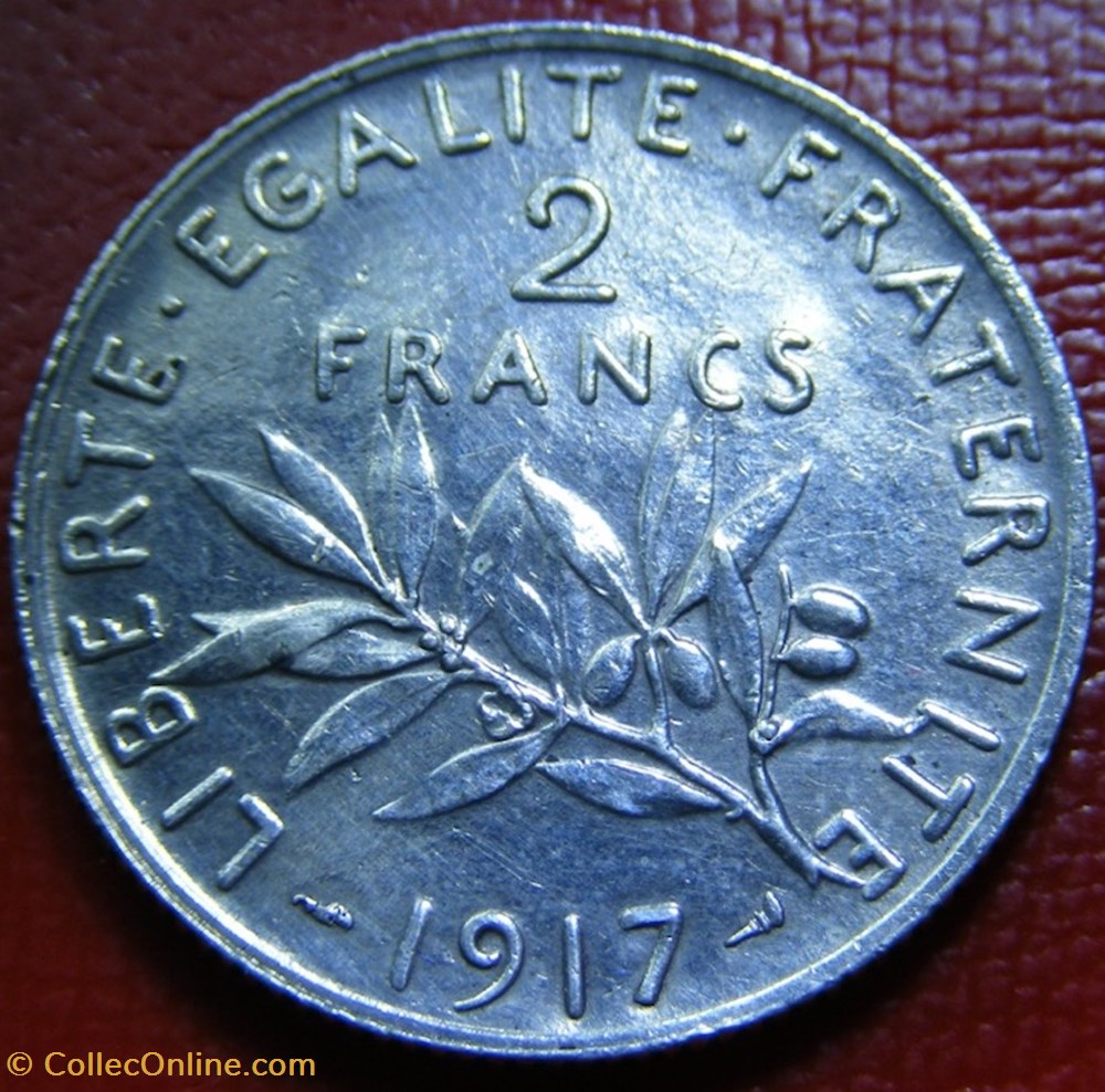 2 francs Semeuse 1917 monnaies monde france 2 francs semeuse 1917