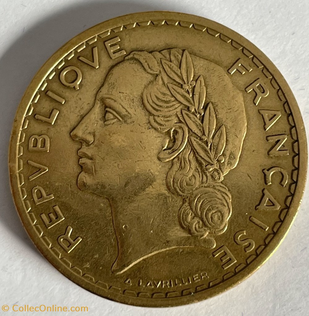 monnaies monde france 5 francs lavrillier 1939