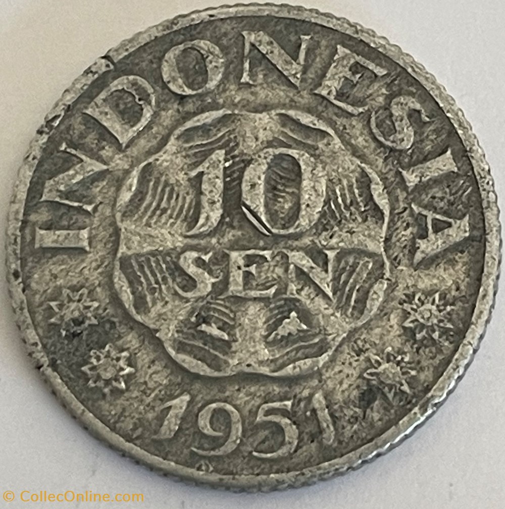 Indonésie - 10 sen 1951 monnaies monde indonesie 10 sen 1951
