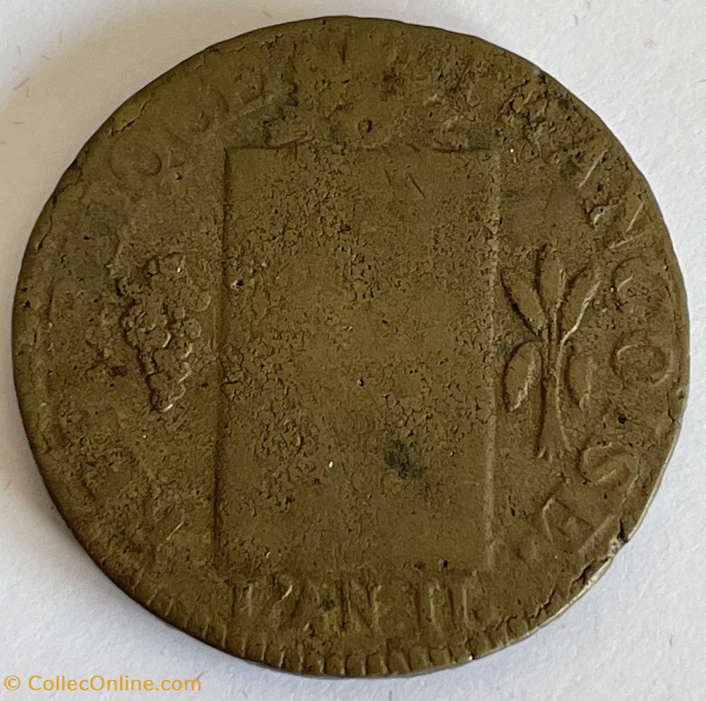1 sol dit "à la table de loi" 1793 monnaies monde france 1 sol dit a la table de loi 1793