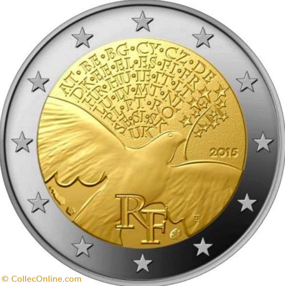 monnaies france 2 euros 70 ans de la fin de la seconde guerre mondiale