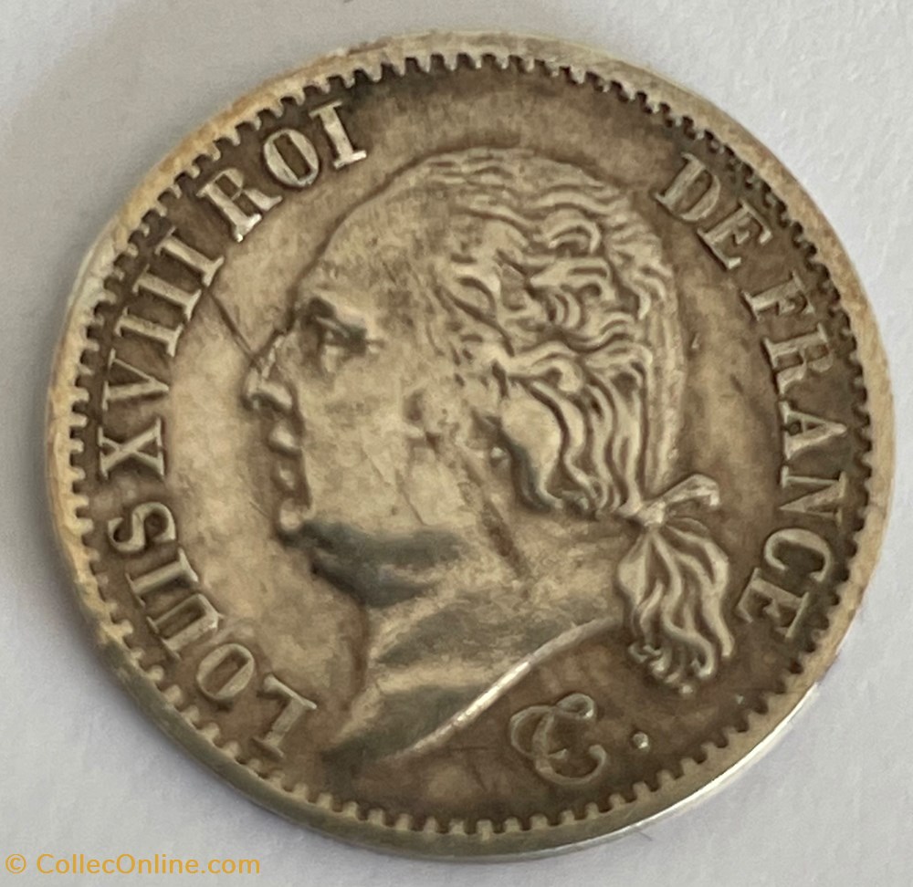 monnaies monde france 1 4 franc louis xviii 1817 paris