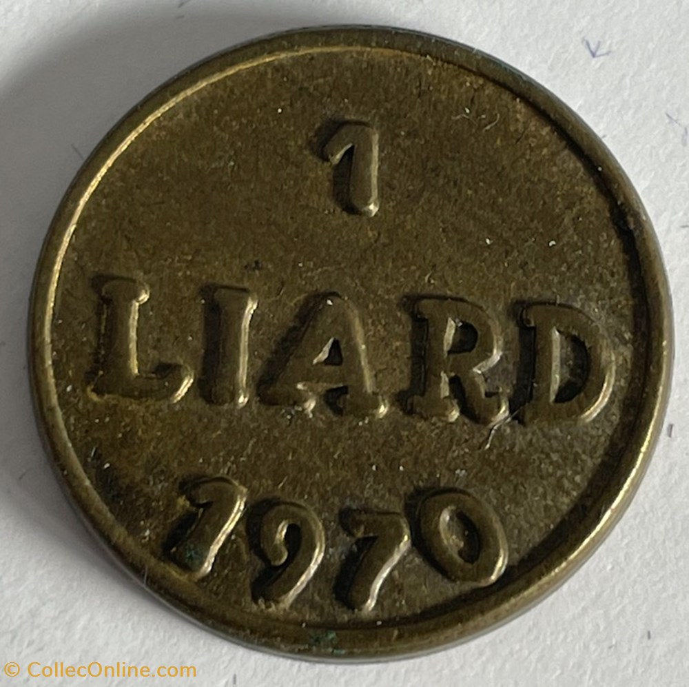 1 LIARD 1970 "" BROU "" BOURG - EN - BRESSE monnaies paranumismatique jetons poids 1 liard 1970 brou bourg en bresse