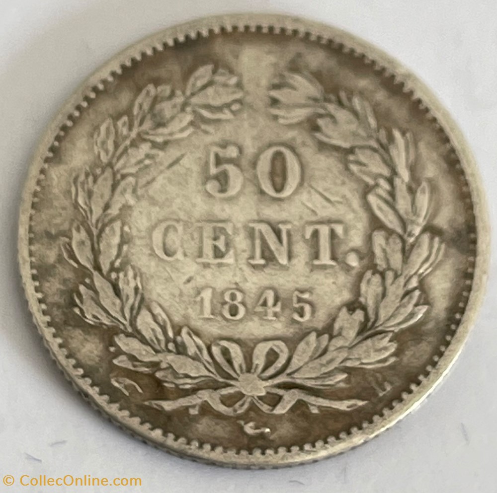 50 centimes Louis-Philippe 1845 Rouen avec la cédille à FRANCAIS. monnaies monde france 50 centimes louis philippe 1845 rouen avec la cedille a francais