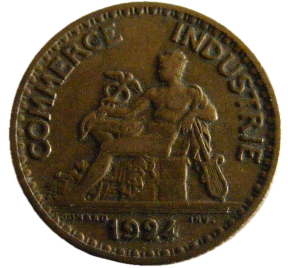 1 Franc Chambres de commerce 1924 monnaies monde france 1 franc chambres de commerce 1924