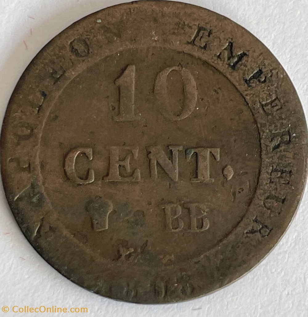 10 cent Napoléon Au N couronné en billon 1808 Strasbourg monnaies monde france 10 cent napoleon au n couronne en billon 1808 strasbourg