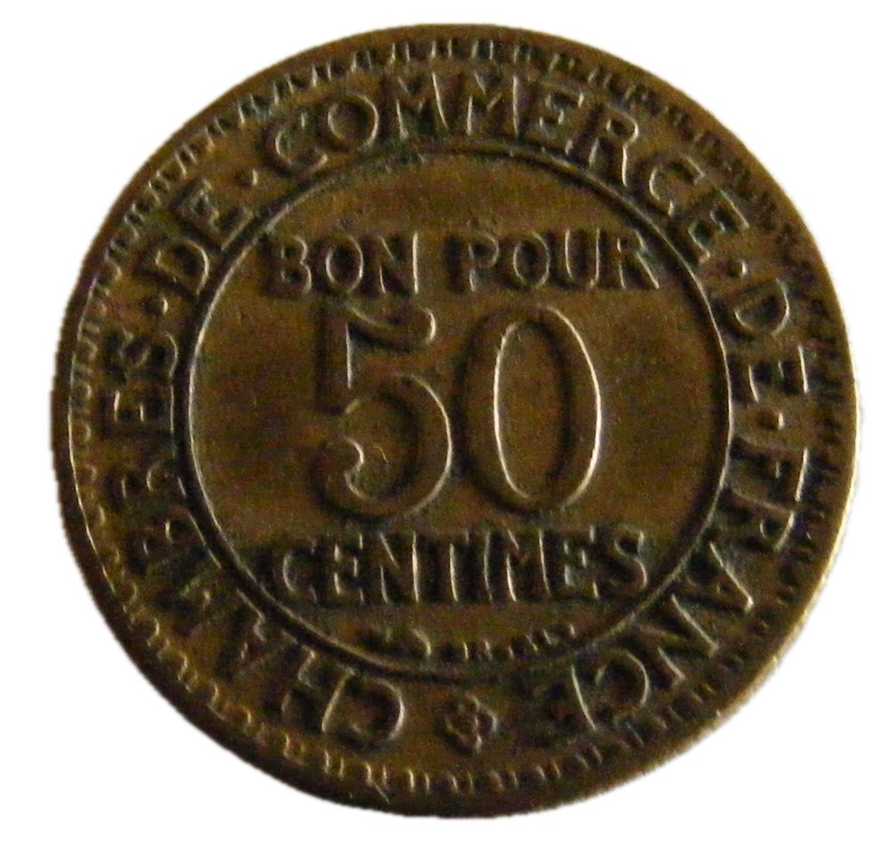 monnaies monde france 50 centimes chambres de commerce 1921