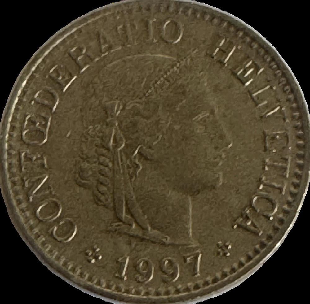 Suisse 5 centimes Tête de Libertas 1997 B monnaies monde suisse 5 centimes tete de libertas 1997 b