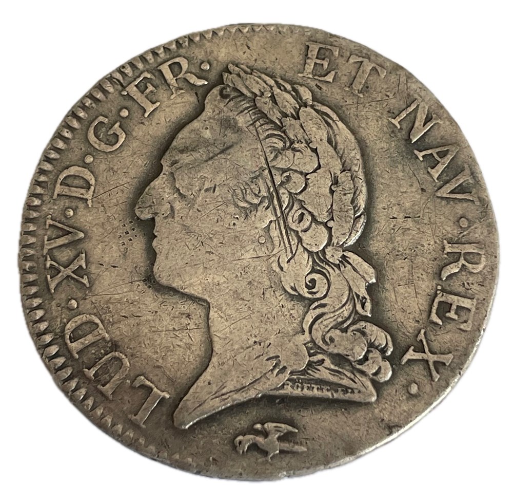 LOUIS XV DIT LE BIEN AIMÉ Écu dit "à la vieille tête" 1771 monnaies europe medievale france royales louis xv dit le bien aime ecu dit a la vieille tete 1771