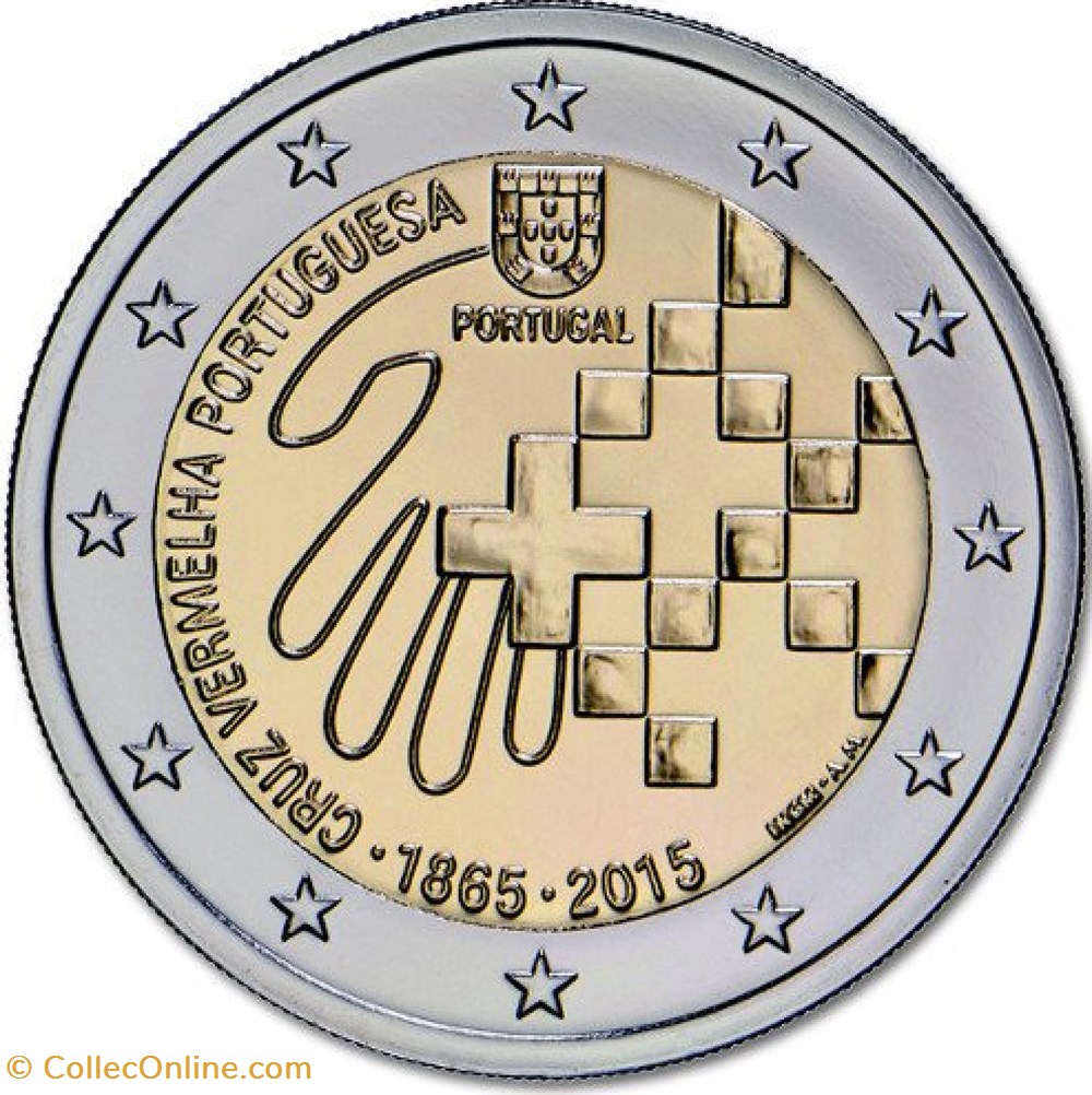 2 Euros 150e anniversaire de la Croix-Rouge portugaise 2015 monnaies portugal 2 euros 150e anniversaire de la croix rouge portugaise 2015