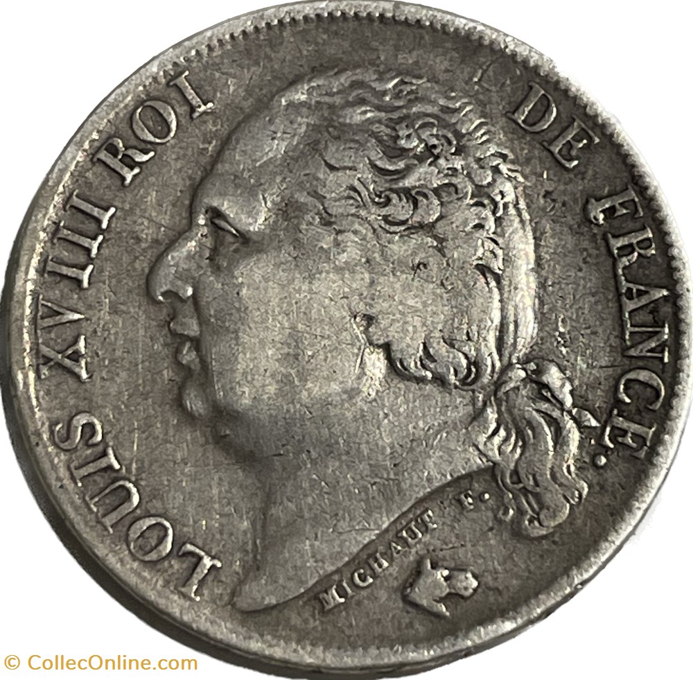 1 franc Louis XVIII 1824 Toulouse monnaies monde france 1 franc louis xviii 1824 toulouse