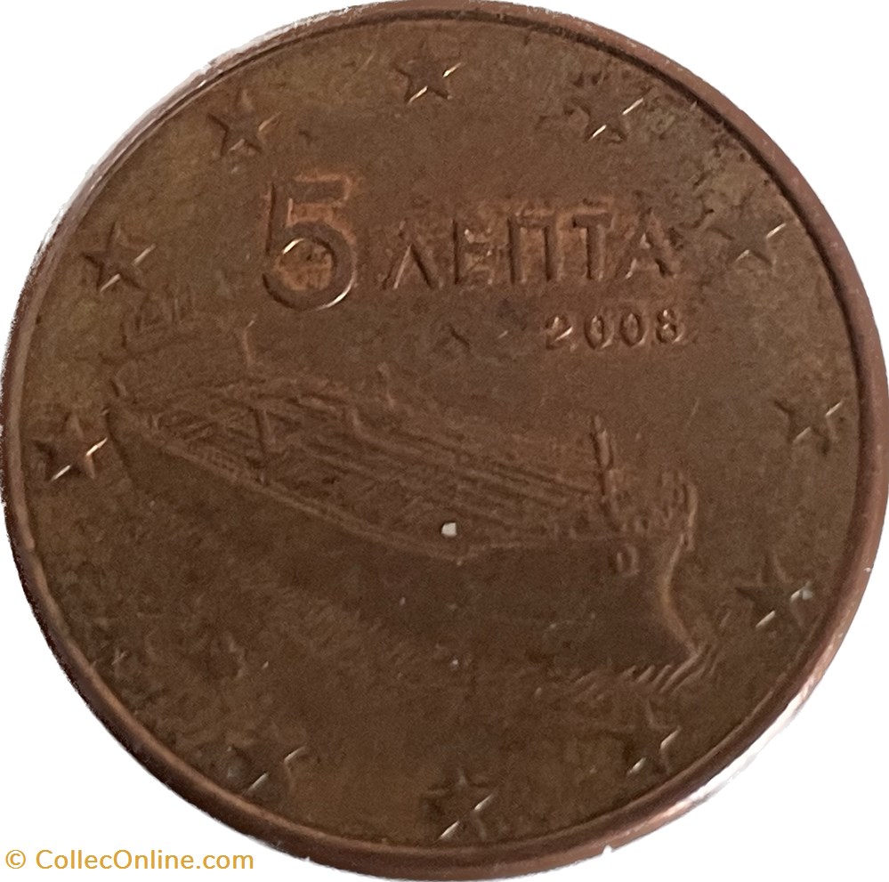 5 cents 2008 monnaies euros a grece 5 cents 2008