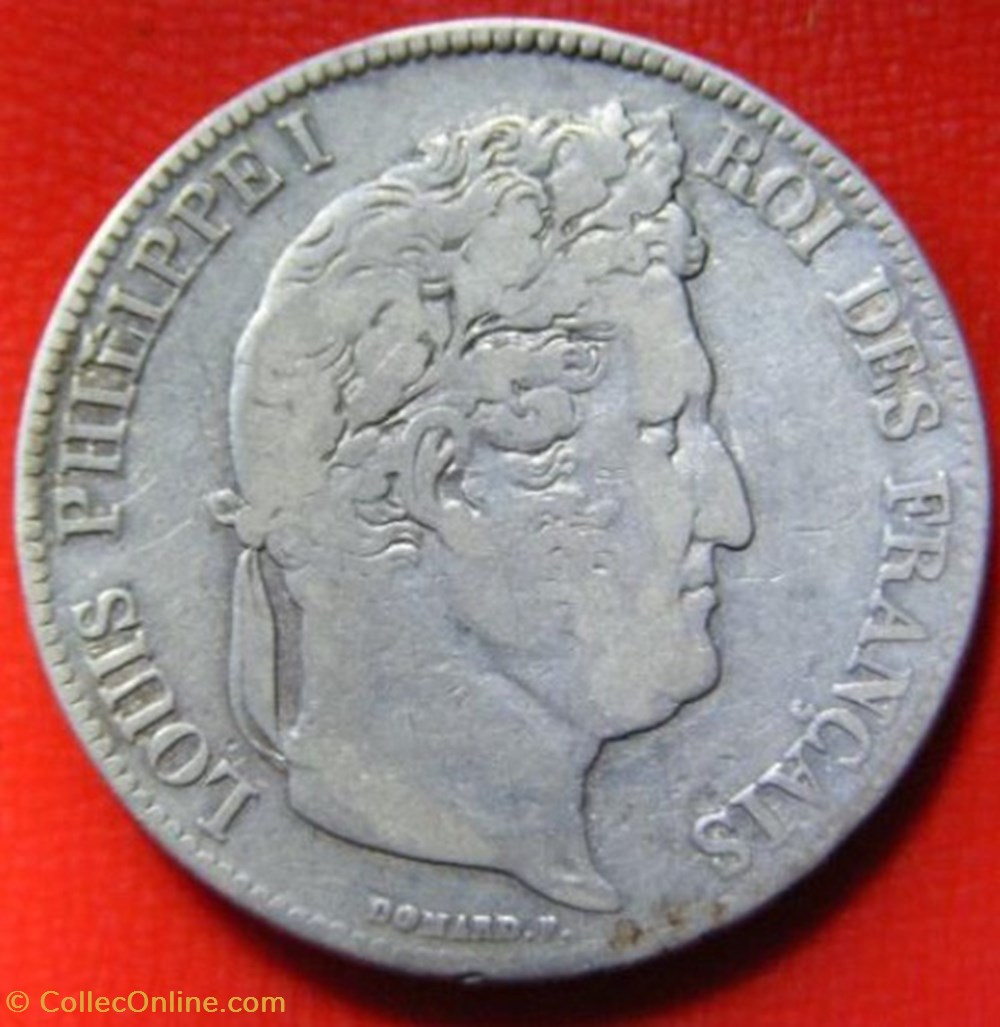 5 francs Louis-Philippe I - 2ème type (tête laurée - tranche en relief) 1837 A monnaies monde france 5 francs louis philippe i 2eme type tete lauree tranche en relief 1837 a