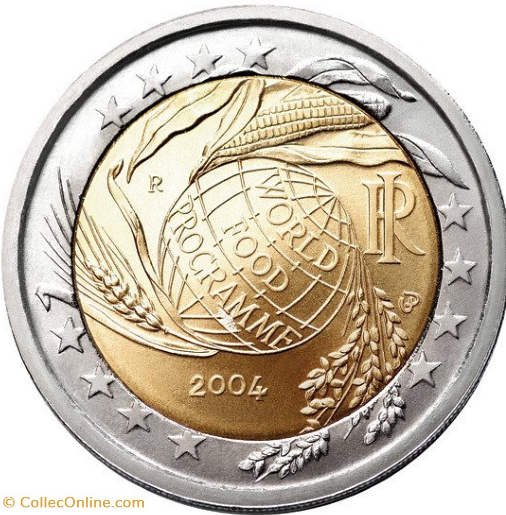 monnaies italie 2 euros 50e anniversaire du programme alimentaire mondial 2004