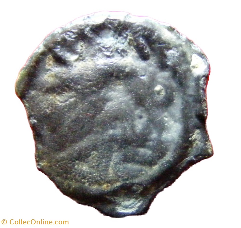 Potin à la tête janiforme OYINDIA monnaies antiques celtes potin a la tete janiforme oyindia