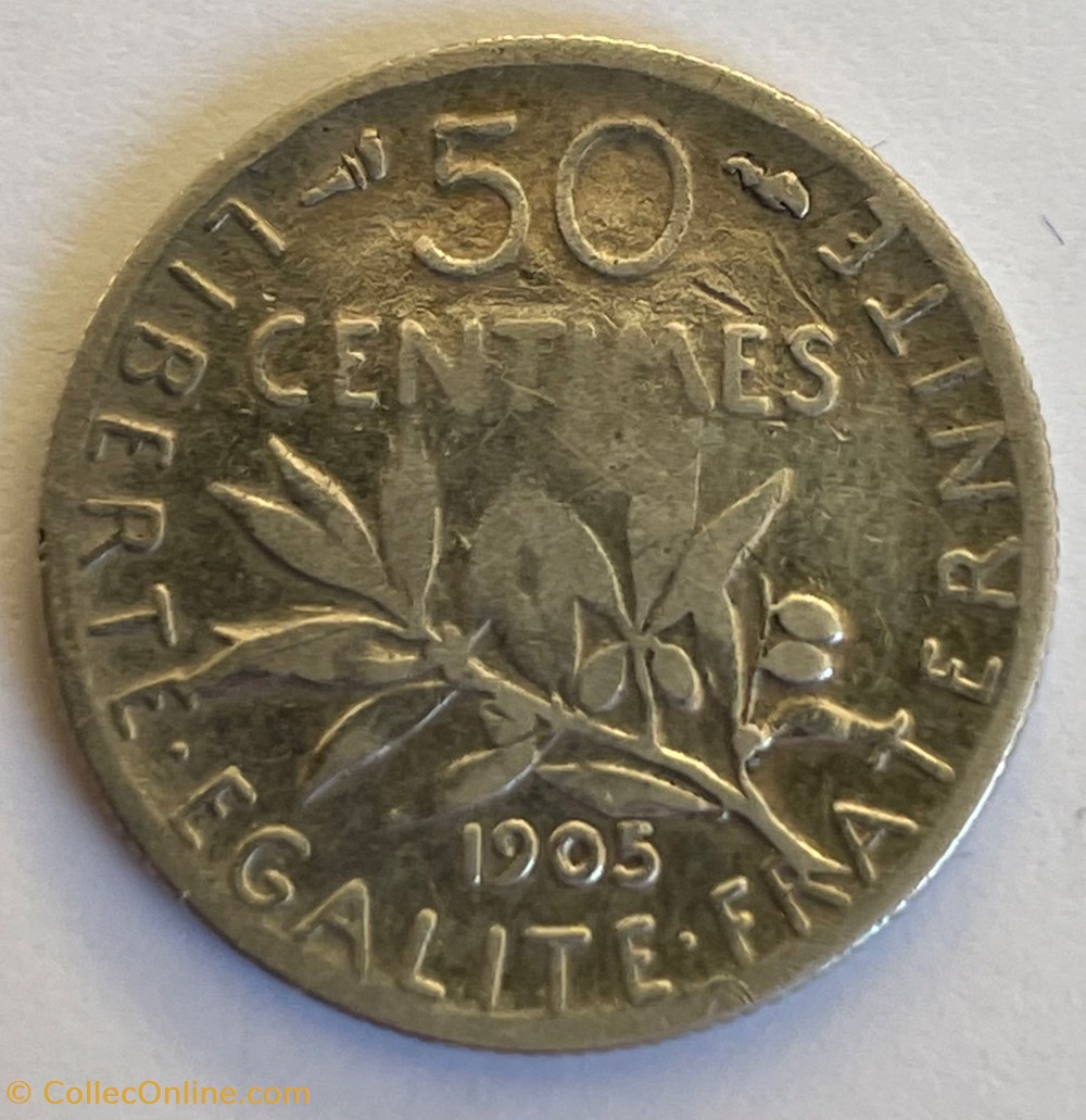 monnaies monde france 50 centimes semeuse 1905