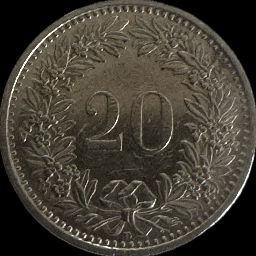 Suisse 20 centimes Tête de Libertas cupronickel 1993 monnaies monde suisse 20 centimes tete de libertas cupronickel 1993