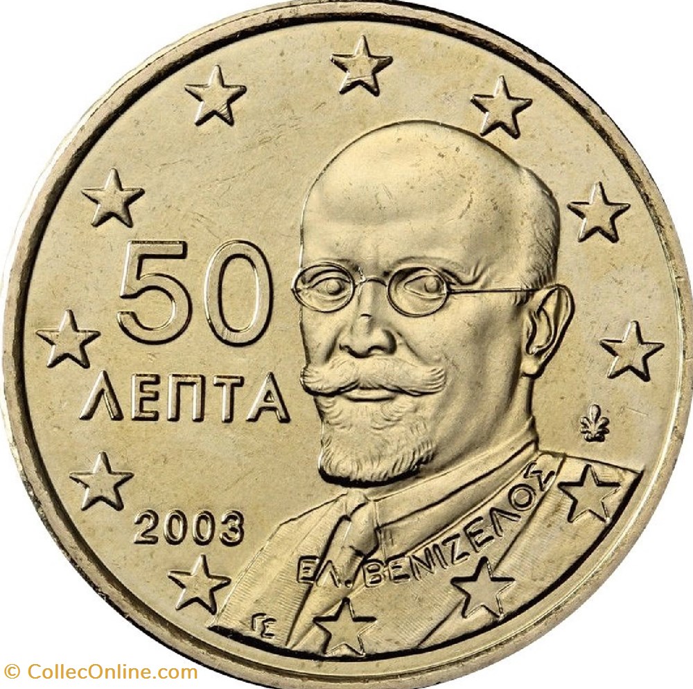 50 cents d'euro 2002 F monnaies euros a grece 50 cents euro 2002 f