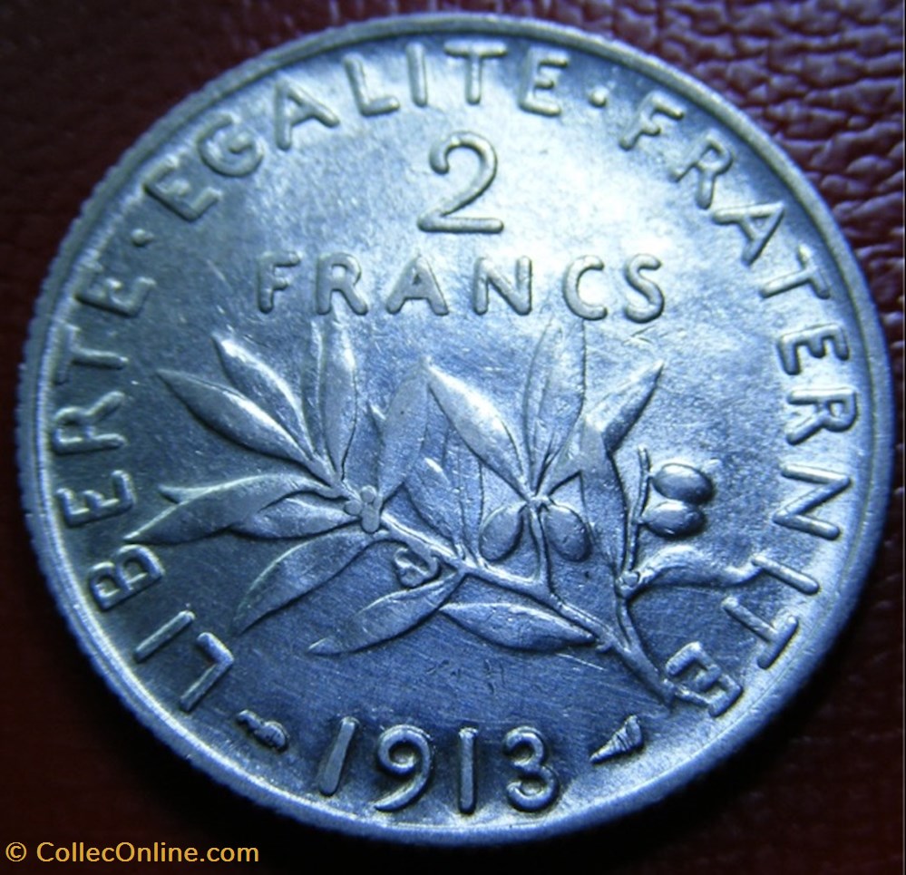 2 francs Semeuse 1913 monnaies monde france 2 francs semeuse 1913