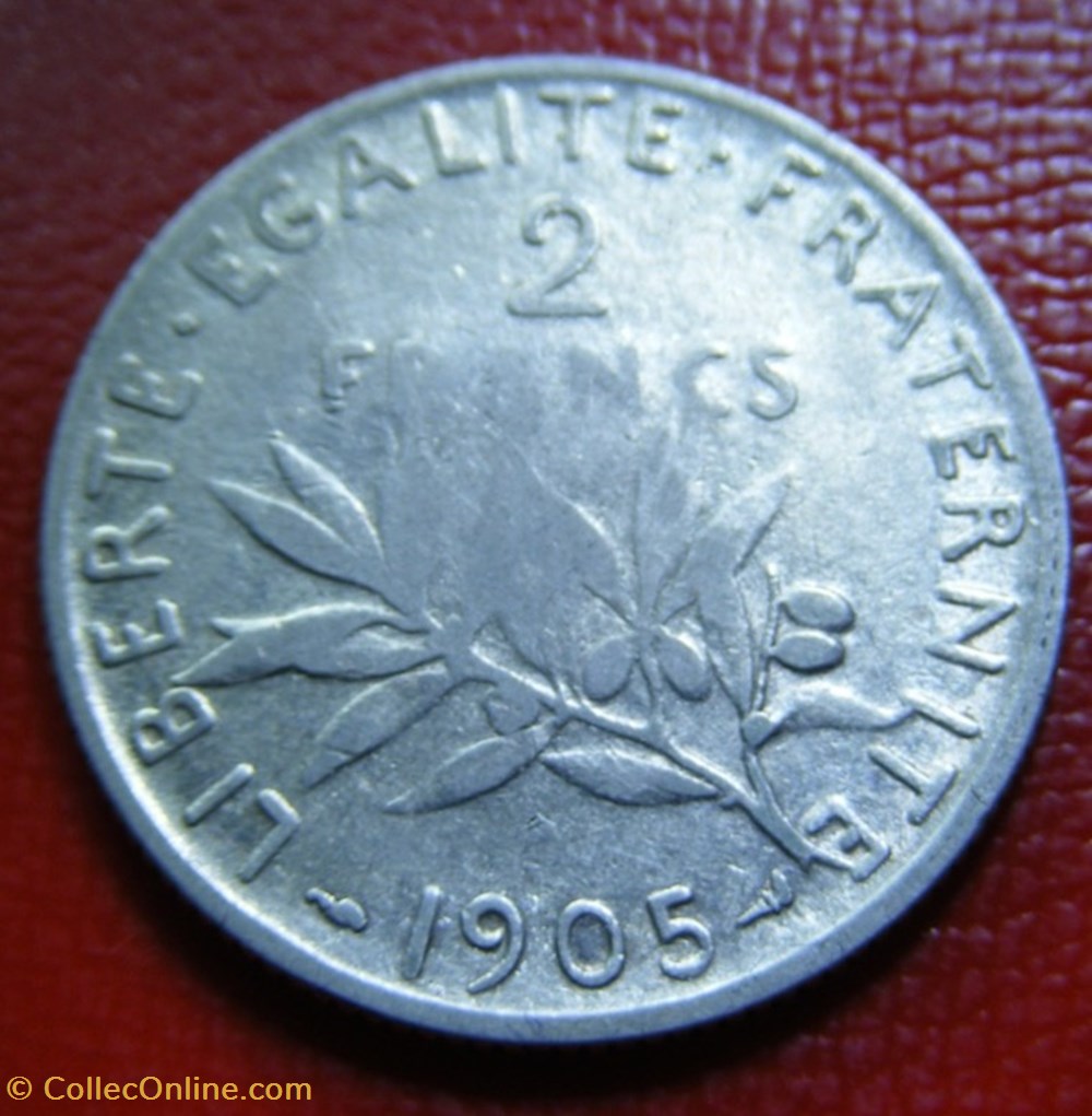 2 francs Semeuse 1905 monnaies monde france 2 francs semeuse 1905