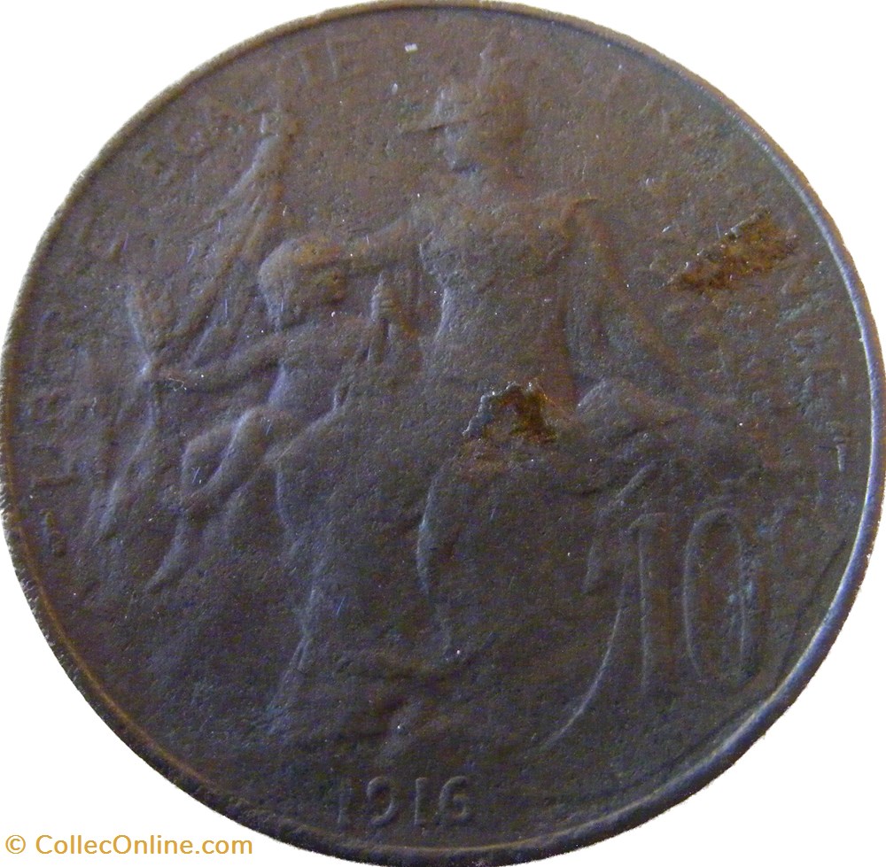 monnaies monde france 10 centimes daniel dupuis 1916