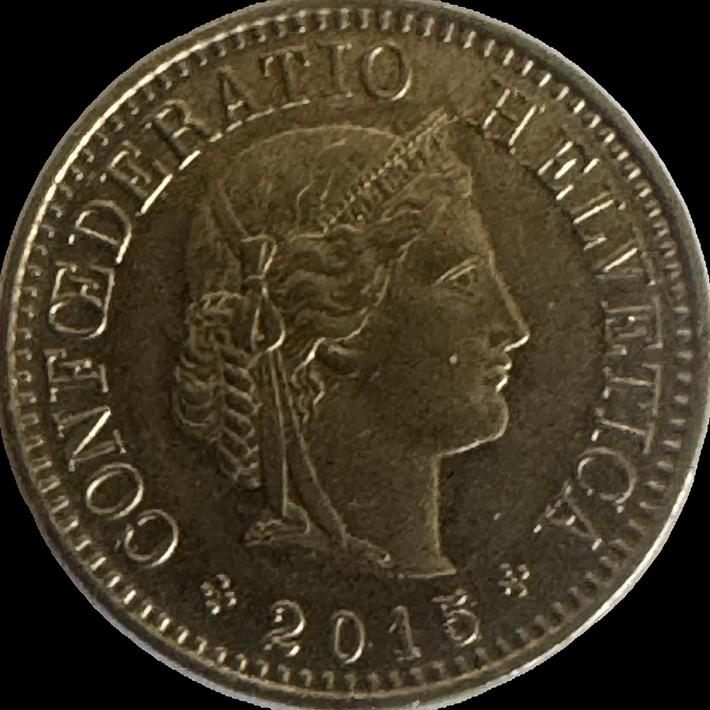 Suisse 5 centimes Tête de Libertas 2015 B monnaies monde suisse 5 centimes tete de libertas 2015 b