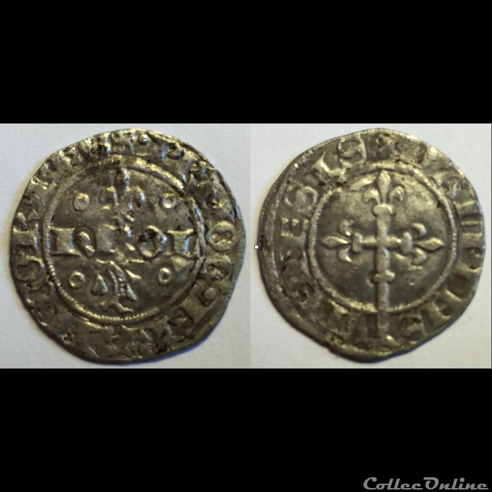 DAUPHINS DU VIENNOIS - CHARLES (FUTUR CHARLES V) Sizain ou petit dauphin d'argent monnaie france feodale dauphins du viennois charles futur charles v sizain ou petit dauphin argent