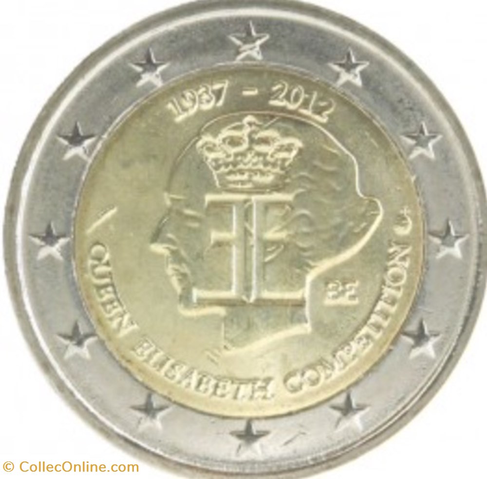 2 Euros 75e anniversaire du Concours musical international Reine Élisabeth de Belgique 2012 monnaies 2 euros 75e anniversaire du concours musical international reine elisabeth de belgique 2012