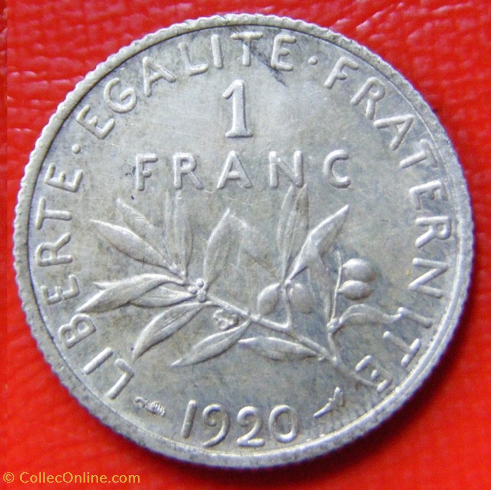 1 francs Semeuse 1920 monnaies monde france 1 francs semeuse 1920