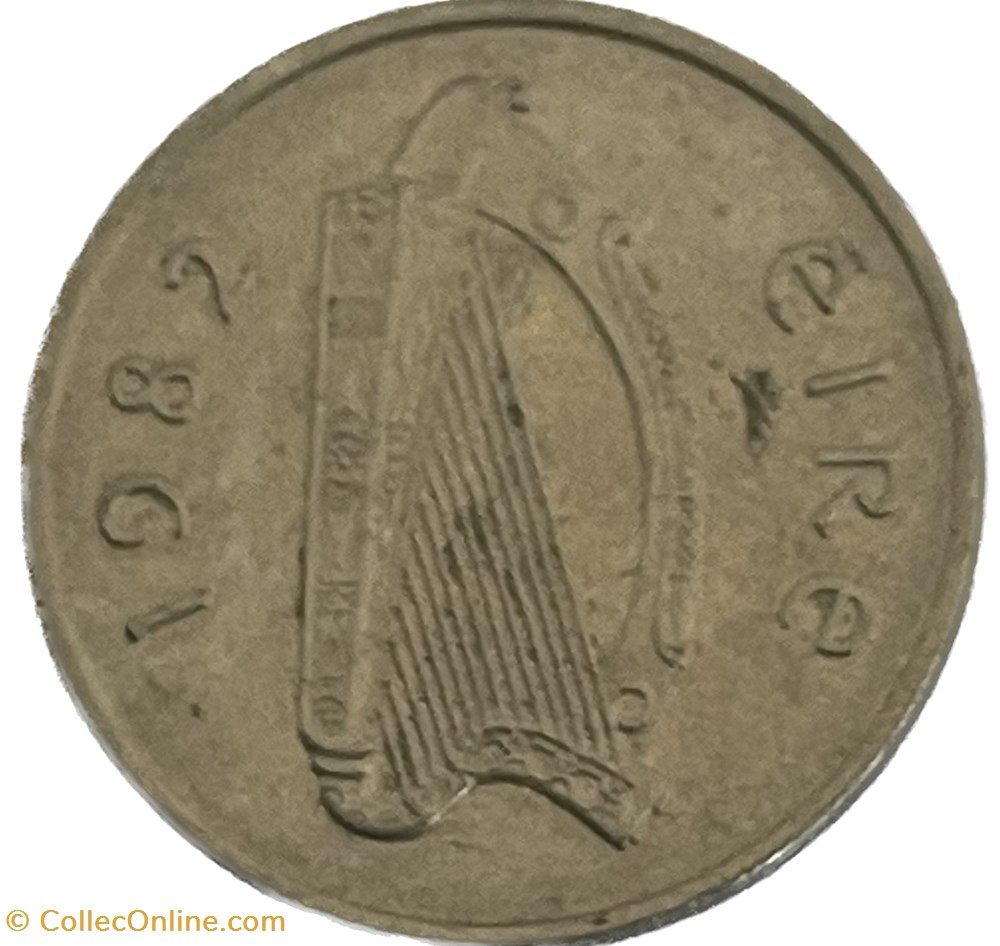 Irlande - 5 pence type large 1982 monnaies monde irlande 5 pence type large 1982