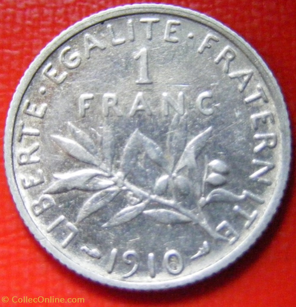 monnaies monde france 1 francs semeuse 1910