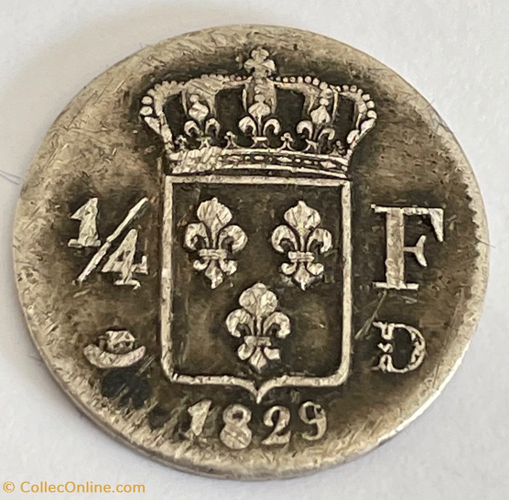 1/4 franc Charles X 1829 Lyon monnaies monde france 1 4 franc charles x 1829 lyon