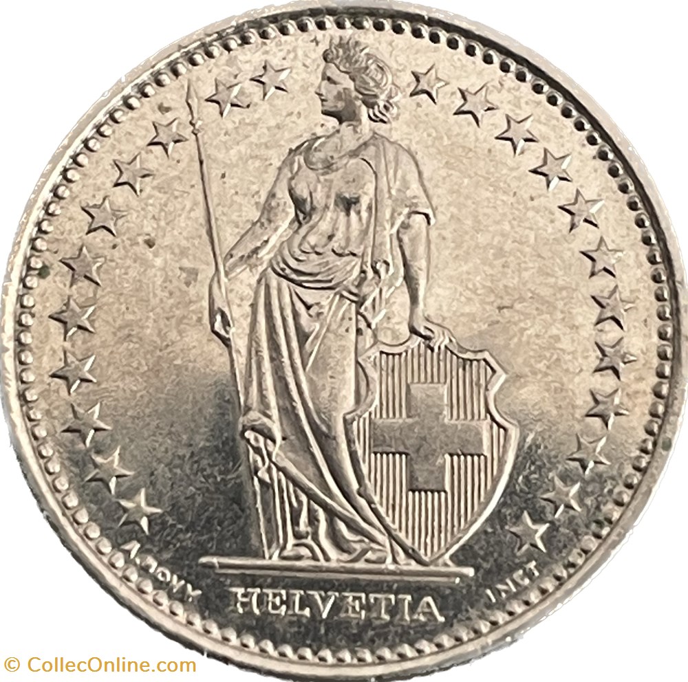 1 franc Helvetia debout cupronickel monnaies monde suisse 1 franc helvetia debout cupronickel