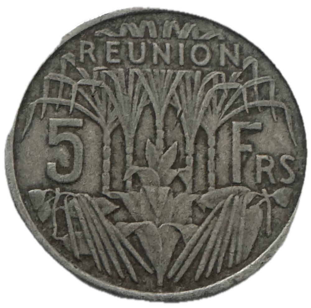 La Réunion 5 francs 1955 monnaies colonies francaises la reunion 5 francs 1955
