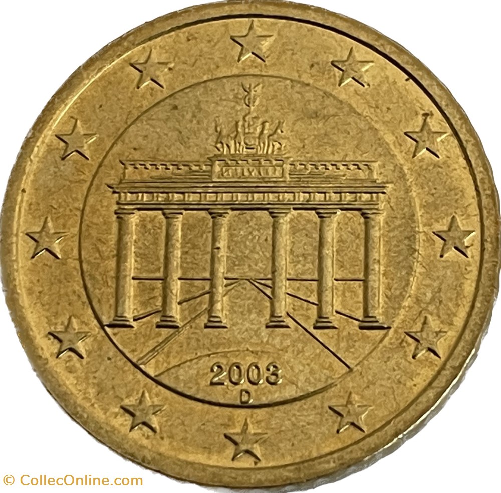 50 cents d'euro 2003 D monnaies euros a allemagne 50 cents euro 2003 d