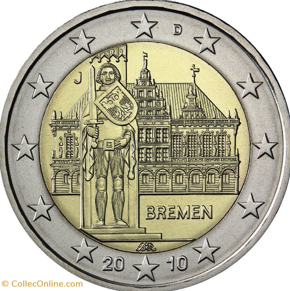 monnaies allemagne 2 euros presidence de breme au bundesra 2010 d munich