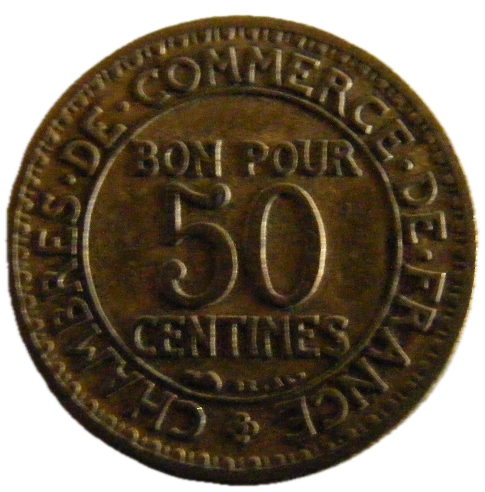 50 centimes Chambres de commerce 1926 monnaies monde france 50 centimes chambres de commerce 1926