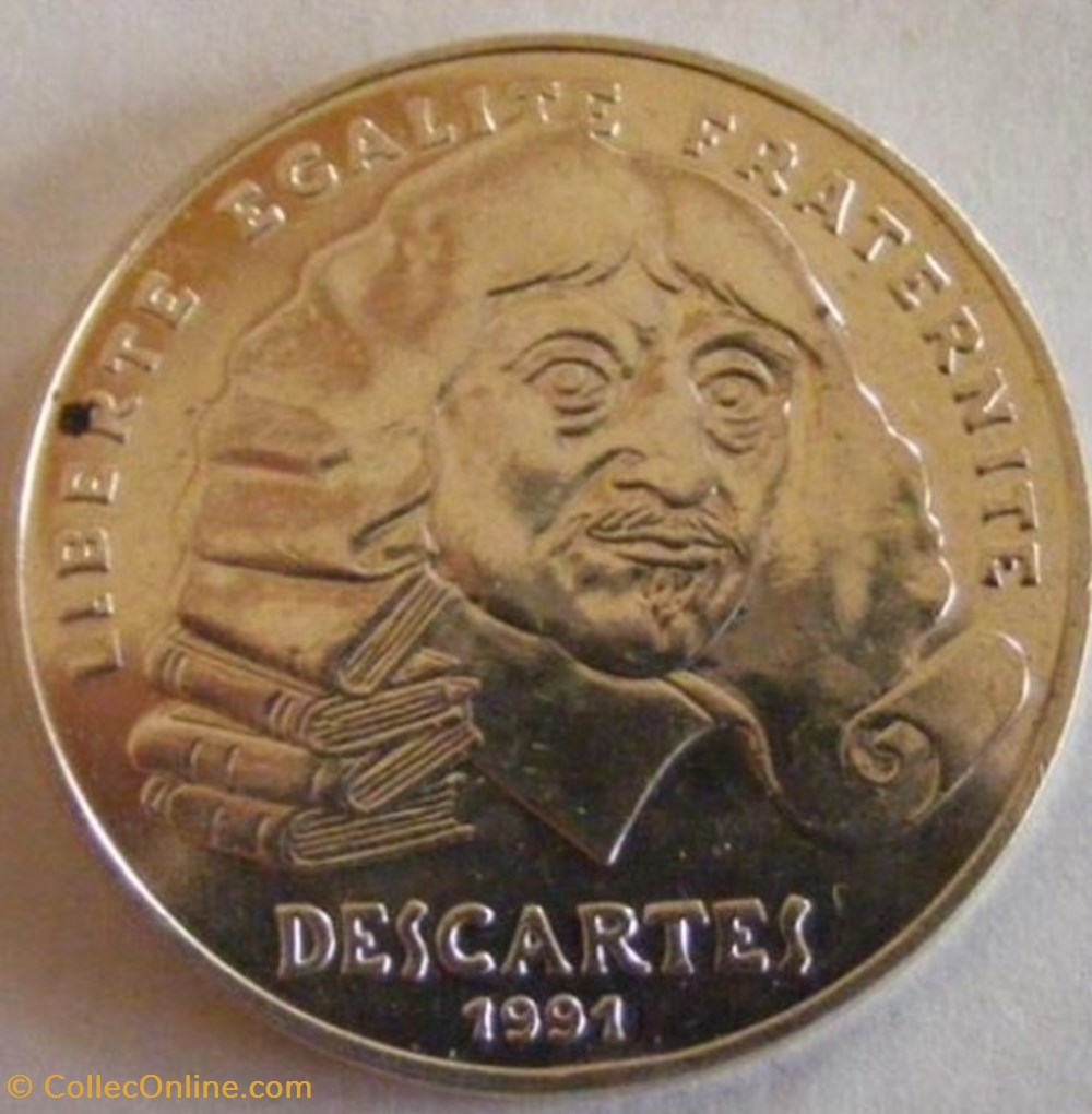 100 francs René Descartes 1991 monnaies monde france 100 francs rene descartes 1991