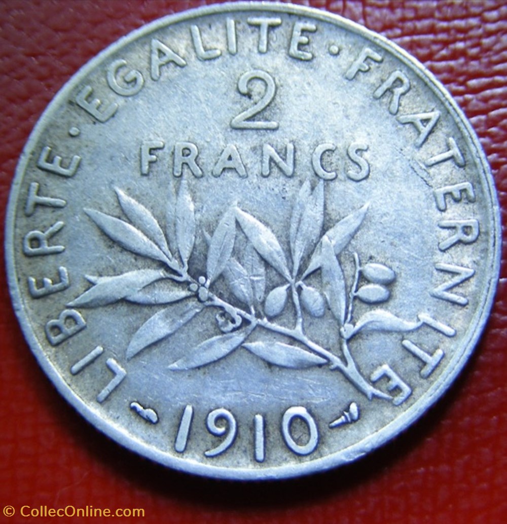 2 francs Semeuse 1910 monnaies monde france 2 francs semeuse 1910