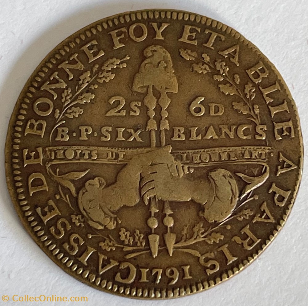 Constitution - Six blancs - 1791 monnaies monde france constitution six blancs 1791