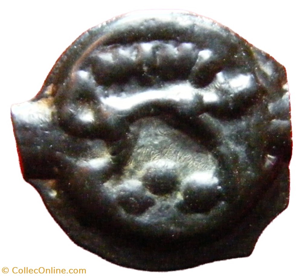 Potin à la tête d’indien et au sanglier monnaies antiques celtes potin a la tete d indien et au sanglier