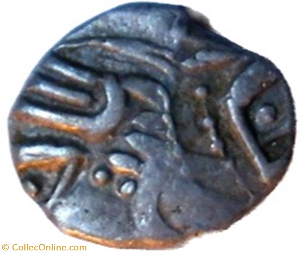 Quinaire KALETEDOY, au delta renversé monnaies antiques celtes quinaire kaletedoy au delta renverse