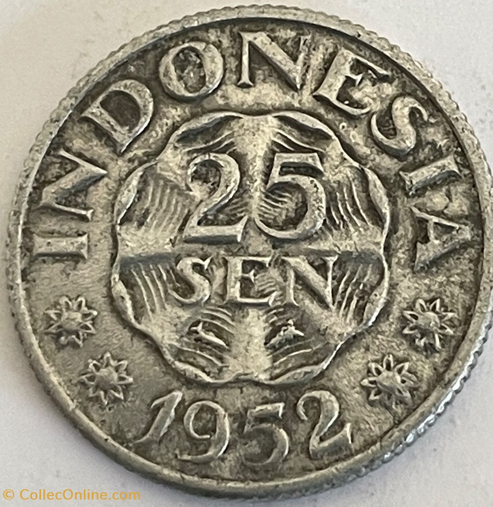 Indonésie - 25 sen 1952 monnaies monde indonesie 25 sen 1952
