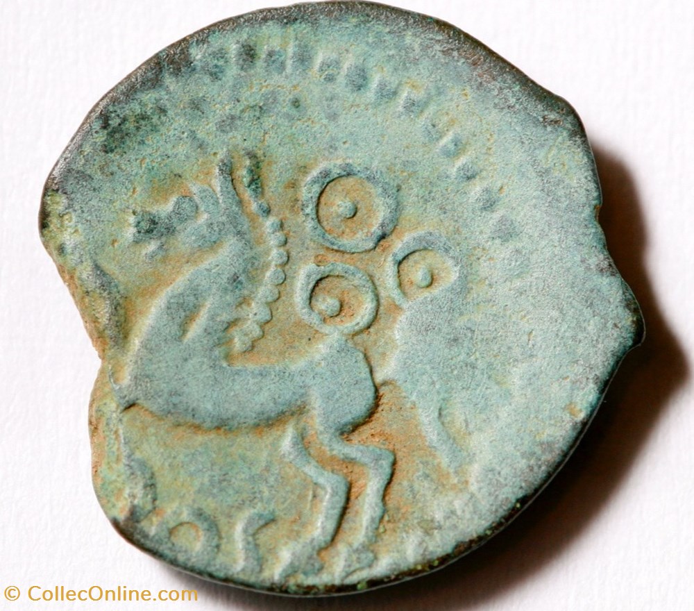 Bronze ABVDOS aux trois annelets pointés monnaies antiques celtes bronze abvdos aux trois annelets pointes