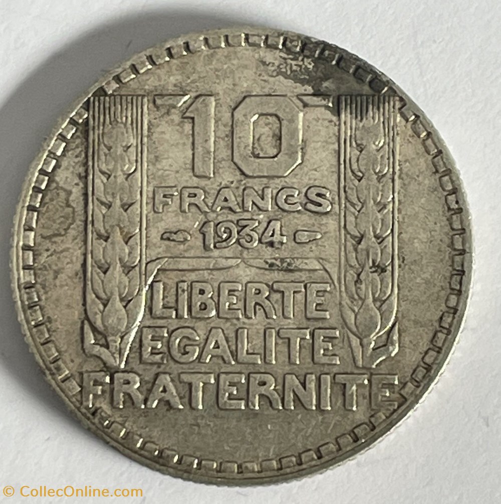 10 francs Turin 1934 3 pointu monnaies monde france 10 francs turin 1934 3 pointu