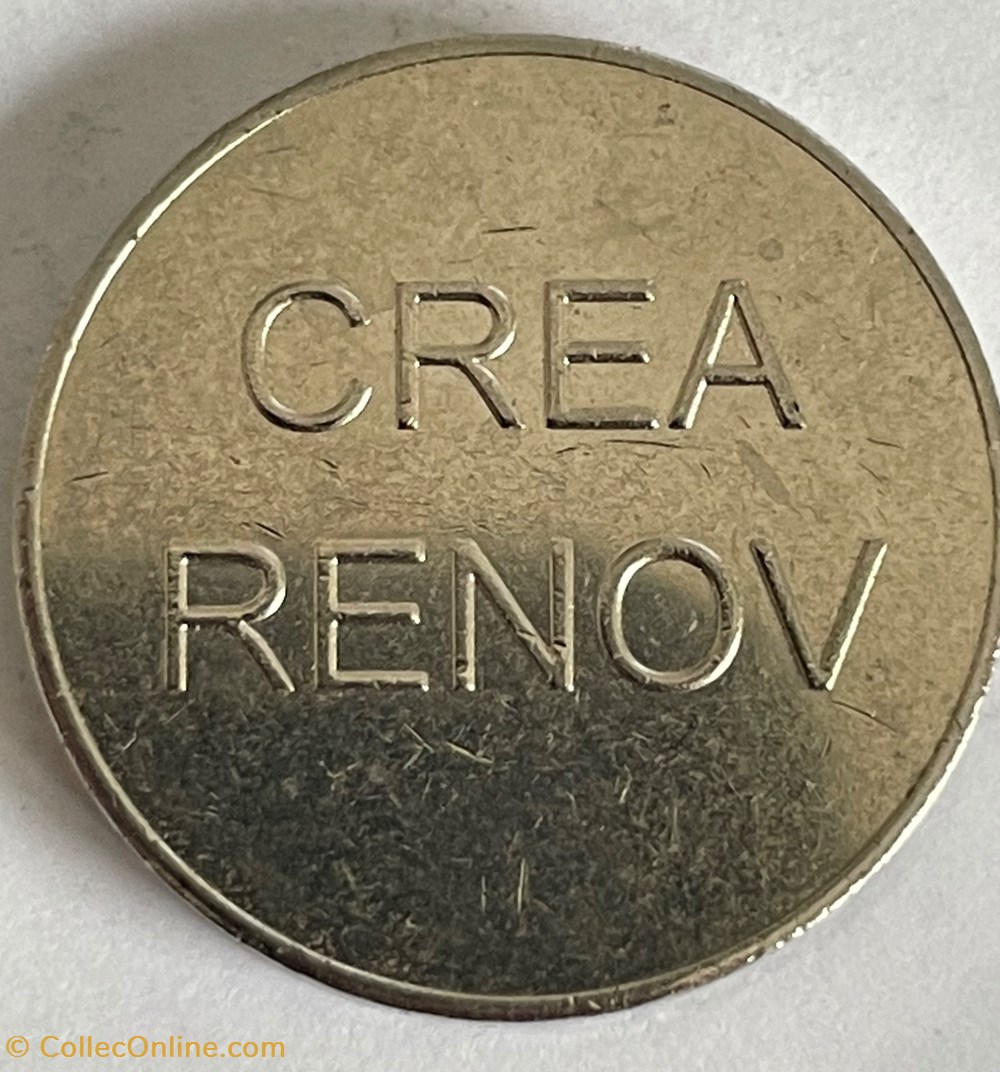 Jeton de Lavage voiture CREA RENOV monnaies paranumismatique jetons poids jeton de lavage voiture crea renov