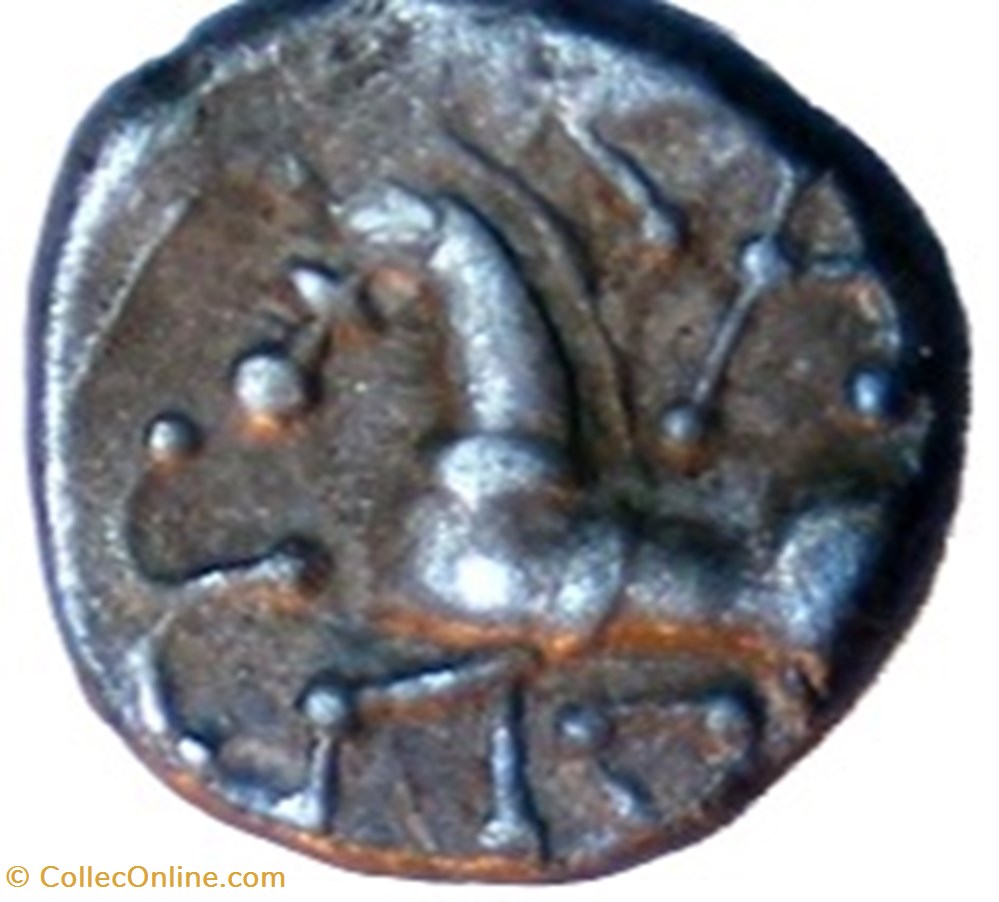 Quinaire KALETEDOY, au delta renversé monnaies antiques celtes quinaire kaletedoy au delta renverse