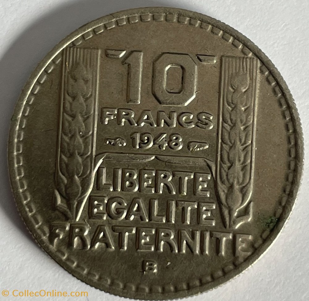 10 francs Turin 1948 B monnaies monde france 10 francs turin 1948 b