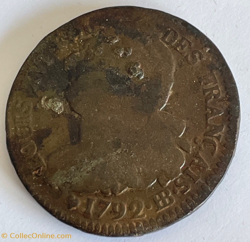 2 sols dit "au faisceau" type français 1792 Strasbourg monnaies monde france 2 sols dit au faisceau type francais 1792 strasbourg